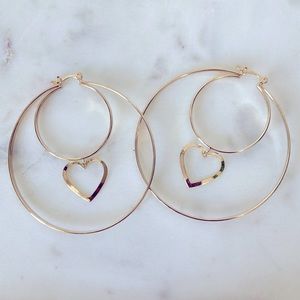 Mango Gold Plated Double Hoop Earrings